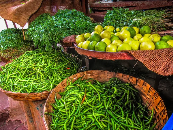 Close Van Diverse Groenten Verkocht Markt Zuid India — Stockfoto