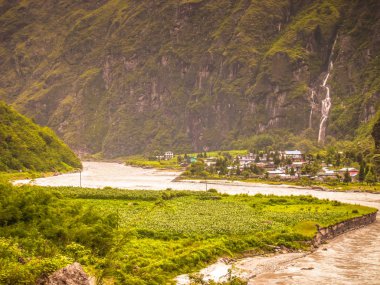 Manzara ve doğa Annapurna koruma alanında Nepal