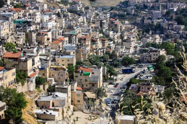 Kudüs İsrail 24 Nisan 2018 öğleden sonra şehir Kudüs Arap çevrenin panoramik görünümü