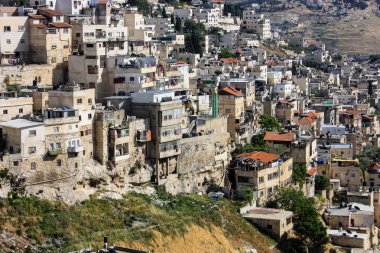 Kudüs İsrail 24 Nisan 2018 öğleden sonra şehir Kudüs Arap çevrenin panoramik görünümü