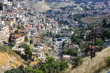 Kudüs İsrail 24 Nisan 2018 öğleden sonra şehir Kudüs Arap çevrenin panoramik görünümü