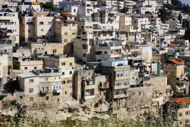 Kudüs İsrail 24 Nisan 2018 öğleden sonra şehir Kudüs Arap çevrenin panoramik görünümü
