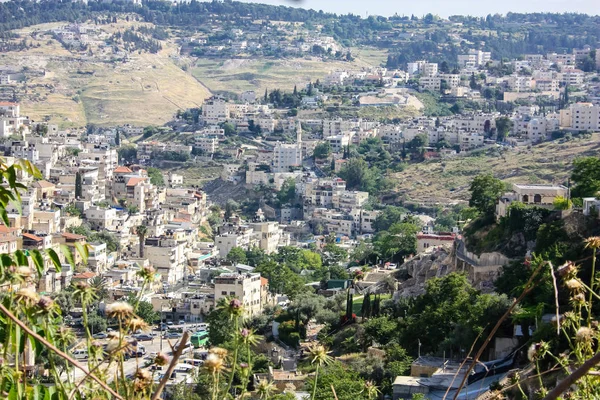 Jeruzalem Israël April 2018 Panoramisch Uitzicht Van Het Arabische Gedeelte — Stockfoto