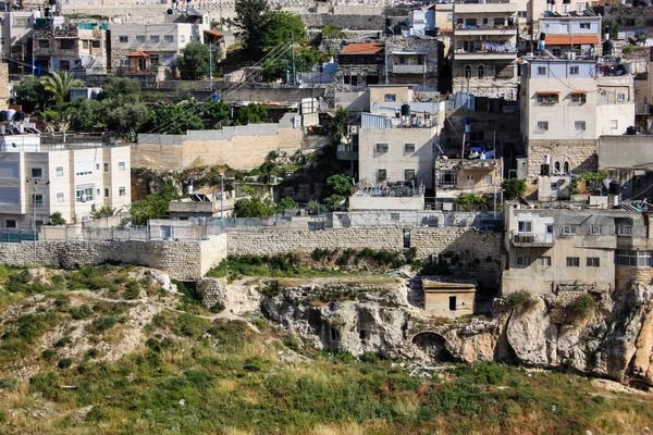 Jerusalem Israel April 2018 Panoramablick Auf Die Arabische Gegend Der — Stockfoto