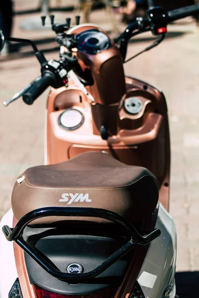 Tel Aviv Israël Décembre 2019 Vue Scooter Stationné Dans Les — Photo