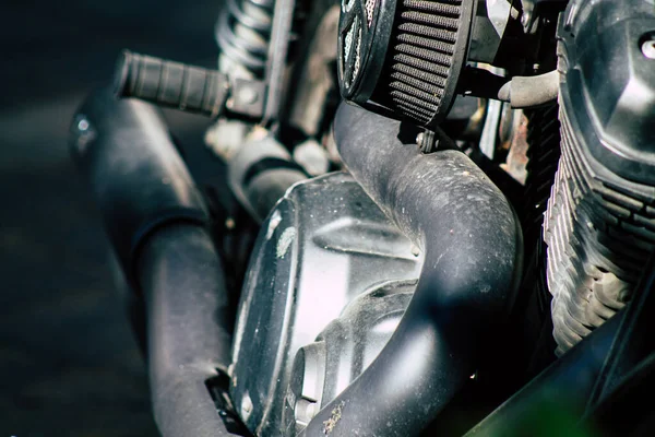 Tel Awiw Izrael Grudnia 2019 Zbliżenie Motocykla Yamaha Zaparkowanego Rano — Zdjęcie stockowe