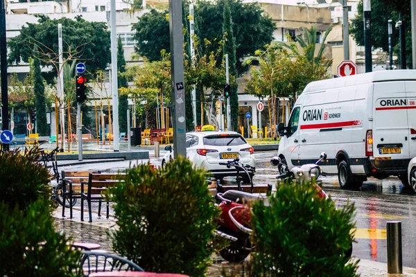 Tel Aviv Israel Febrero 2020 Vista Personas Identificadas Caminando Por — Foto de Stock
