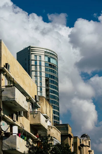 Tel Aviv Izrael Február 2020 Kilátás Homlokzat Egy Modern Épületek — Stock Fotó