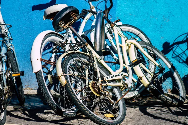 Tel Aviv Israel Fevereiro 2020 Vista Bicicleta Estacionada Nas Ruas — Fotografia de Stock