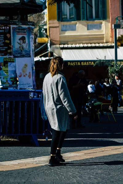 Tel Aviv Israel Februar 2020 Blick Auf Unbekannte Die Einem — Stockfoto