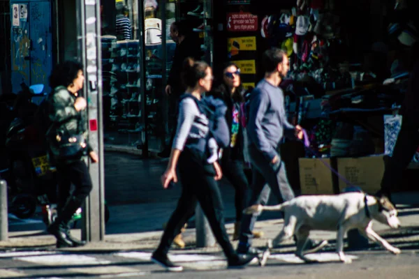 Tel Aviv Israel February 2020 View Unidentified People Walking Streets — Stock Photo, Image