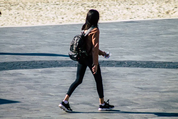 Tel Aviv Israel Fevereiro 2020 Vista Pessoas Não Identificadas Andando — Fotografia de Stock