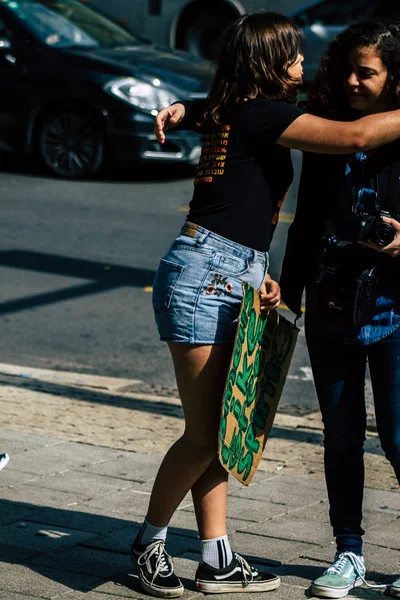 Tel Aviv Israel Února 2020 Pohled Neidentifikované Izraelské Teenagery Demonstrující — Stock fotografie