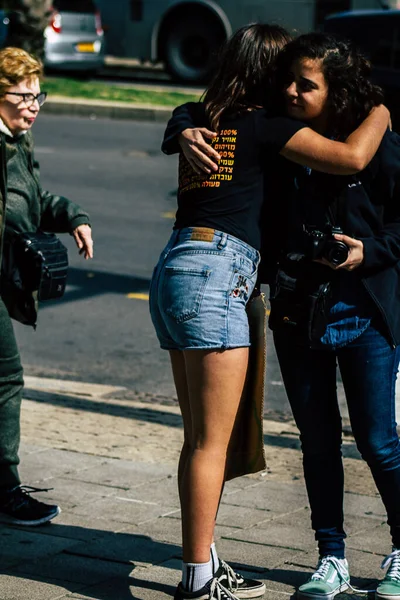 Tel Aviv Israel Fevereiro 2020 Vista Adolescentes Israelenses Não Identificados — Fotografia de Stock