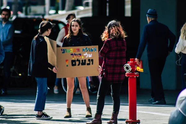 Tel Aviv Israel Fevereiro 2020 Vista Adolescentes Israelenses Não Identificados — Fotografia de Stock