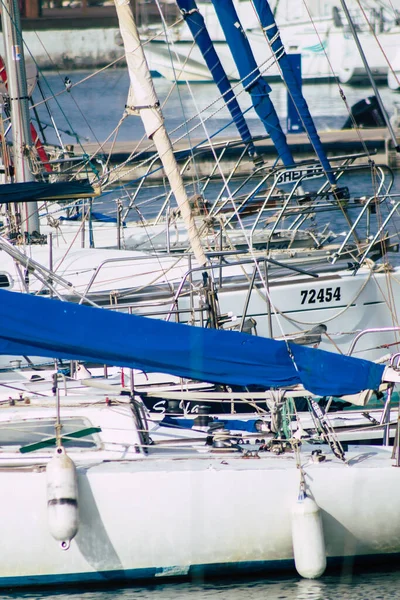 Tel Aviv Israel February 2020 View Boats Moored Tel Aviv — Stock Photo, Image