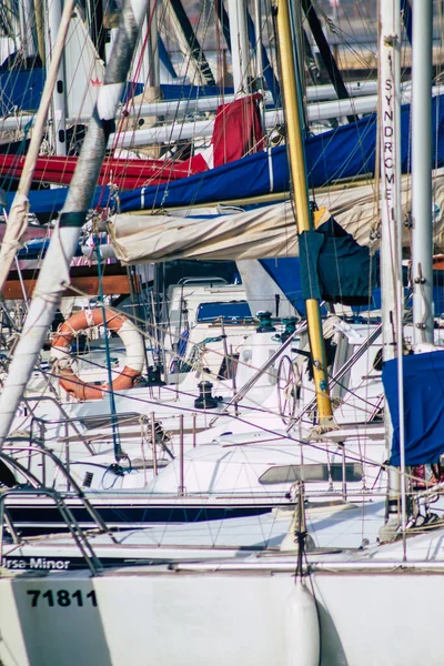 Tel Aviv Israel February 2020 View Boats Moored Tel Aviv — Stock Photo, Image