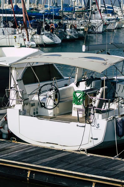 Tel Aviv Israël Février 2020 Vue Des Bateaux Amarrés Marina — Photo