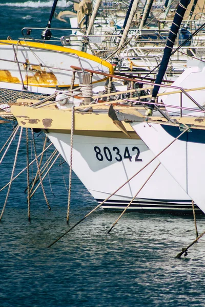 Tel Aviv Israel Februari 2020 Utsikt Över Båtar Förtöjda Tel — Stockfoto