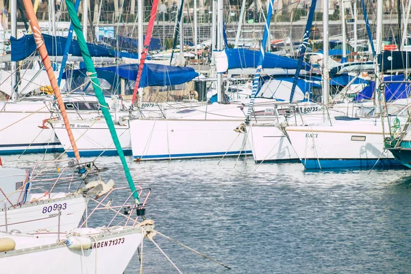 Tel Aviv Israel February 2020 View Boats Moored Tel Aviv — Stock Photo, Image