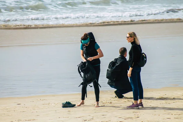 Tel Aviv Israel February 2020 View Unidentified Israeli People Having — Stock Photo, Image