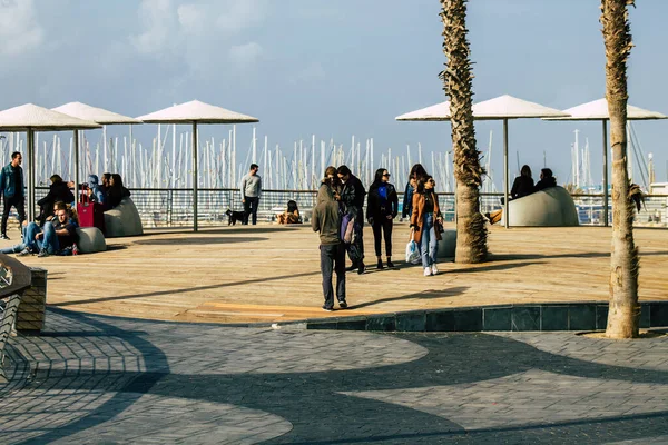 Tel Aviv Israel February 2020 View Unidentified Israeli People Having — Stock Photo, Image