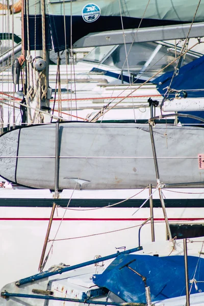 Tel Aviv Israël Février 2020 Vue Des Bateaux Amarrés Marina — Photo