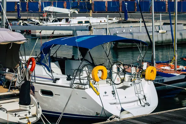 Tel Aviv Israel Februar 2020 Blick Auf Boote Die Winter — Stockfoto