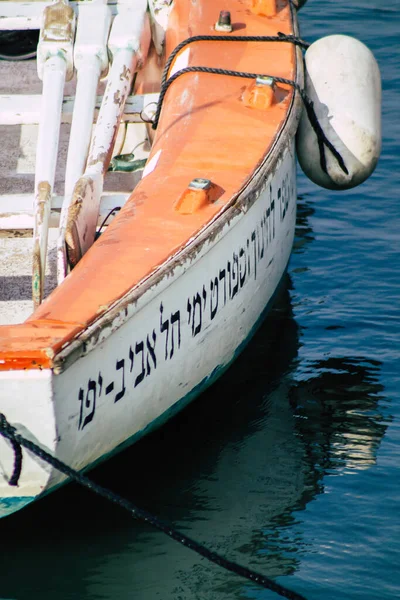 Tel Aviv Israel Febrero 2020 Vista Barcos Amarrados Puerto Deportivo — Foto de Stock