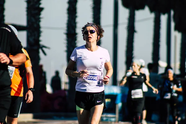 Tel Aviv Srail Şubat 2020 Sabahleyin Tel Aviv Sokaklarında Maraton — Stok fotoğraf