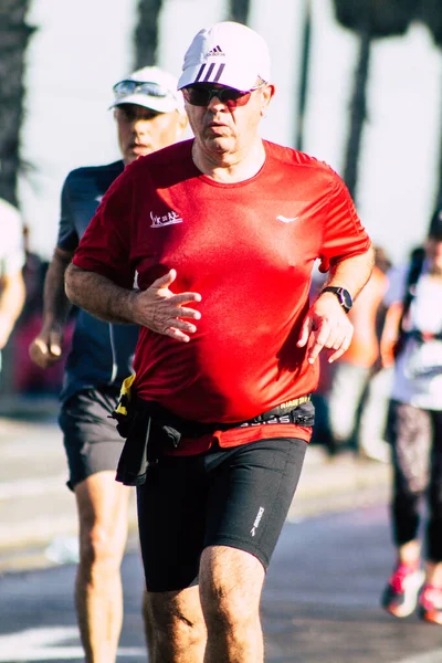 Tel Aviv Israel Febrero 2020 Vista Personas Identificadas Corriendo Maratón —  Fotos de Stock