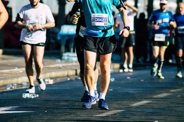 Tel Aviv Israel February 2020 View Unidentified People Running Marathon — Stock Photo, Image