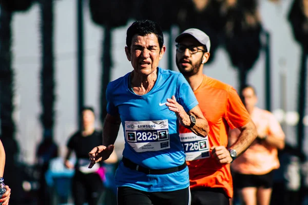 Tel Aviv Israel Febrero 2020 Vista Personas Identificadas Corriendo Maratón —  Fotos de Stock