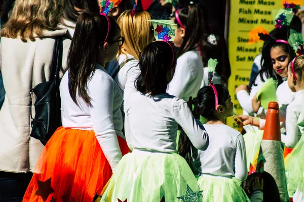 Paphos Chipre Marzo 2020 Vista Personas Identificadas Que Participan Carnaval — Foto de Stock