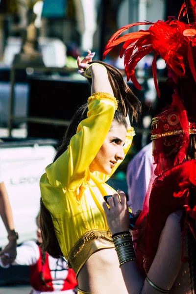Paphos Chipre Marzo 2020 Vista Personas Identificadas Que Participan Carnaval —  Fotos de Stock