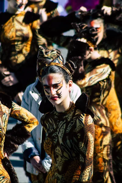 Paphos Kypr Březen 2020 Pohled Neidentifikované Osoby Které Účastní Karnevalu — Stock fotografie