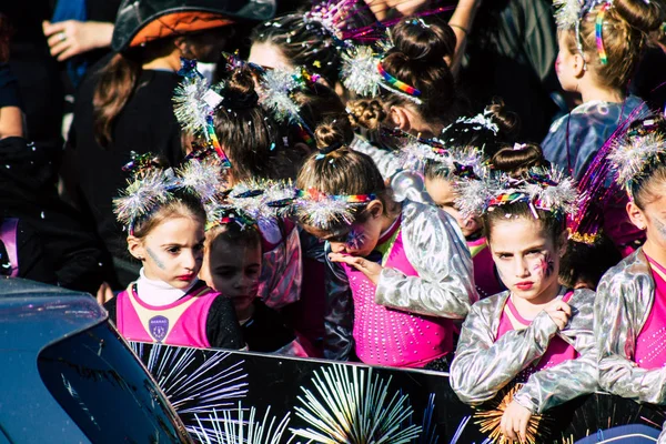 Paphos Chipre Marzo 2020 Vista Personas Identificadas Que Participan Carnaval — Foto de Stock