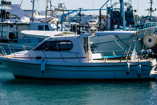 Пафос Кипр Марта 2020 Вид Лодки Пришвартованные Гавани Пафоса Второй — стоковое фото