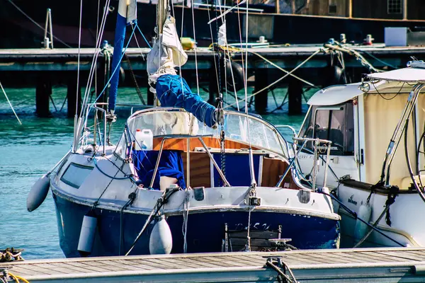 Paphos Chypre Mars 2020 Vue Des Bateaux Amarrés Dans Port — Photo