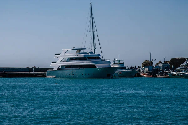 Πάφος Κύπρος Μαρτίου 2020 Άποψη Πλοίων Αγκυροβολημένων Στο Λιμάνι Της — Φωτογραφία Αρχείου