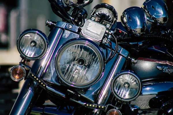 Paphos Chipre Março 2020 Vista Uma Motocicleta Triumph Estacionada Nas — Fotografia de Stock
