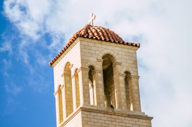 Kıbrıs Rum Kesimi 29 Şubat 2020 Akdeniz kıyısındaki bir Ortodoks kilisesine bakış