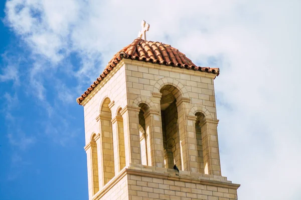Paphos Cipro Febbraio 2020 Veduta Una Chiesa Ortodossa Sulla Costa — Foto Stock