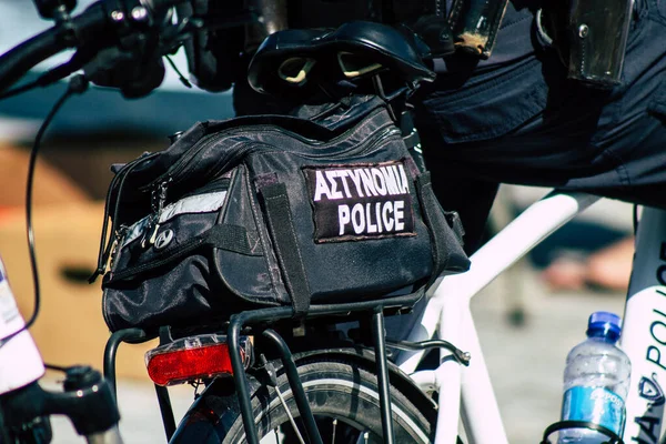 Paphos Chipre Marzo 2020 Vista Una Motocicleta Policial Las Calles — Foto de Stock