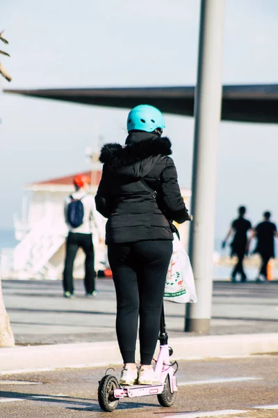 Tel Aviv Israel Februar 2020 Blick Auf Unbekannte Die Einem — Stockfoto