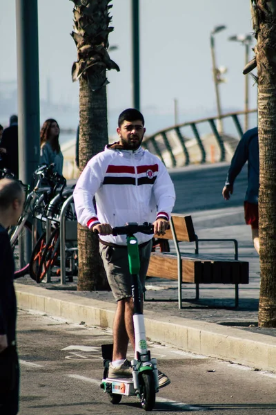 Tel Aviv Israel Februar 2020 Blick Auf Unbekannte Die Einem — Stockfoto