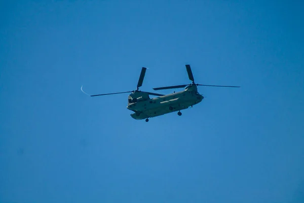 Paphos Chipre Março 2020 Vista Helicóptero Exército Voando Céu Chipre — Fotografia de Stock