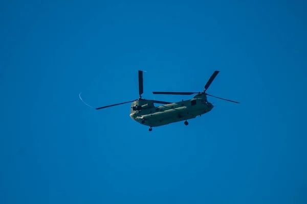 Paphos Chipre Março 2020 Vista Helicóptero Exército Voando Céu Chipre — Fotografia de Stock
