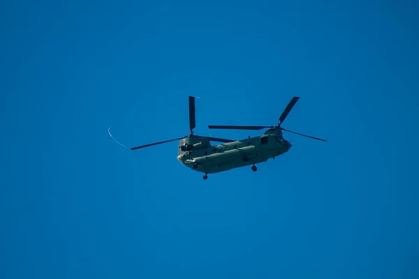 Paphos Cyprus March 2020 View Army Helicopter Flying Sky Cyprus — Stock Photo, Image