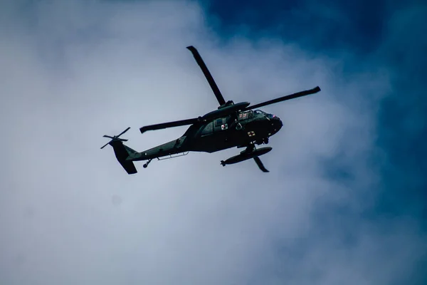 Paphos Zypern März 2020 Blick Auf Einen Armeehubschrauber Himmel Von — Stockfoto